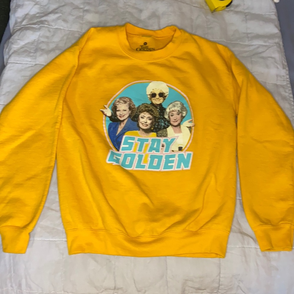 Golden Girls size small Stay Golden crew neck sweatshirt - 50/50 blend - yellow